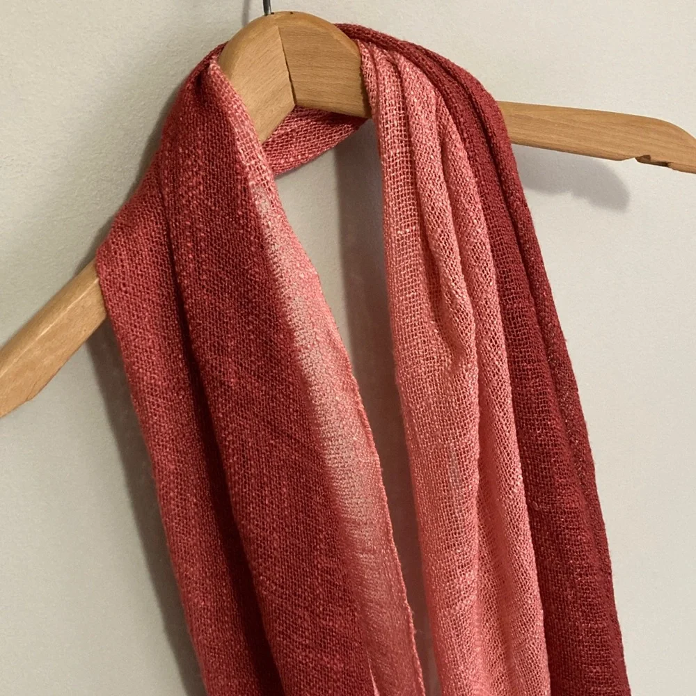 Pink Gradient Scarf, Lightweight, Fringe